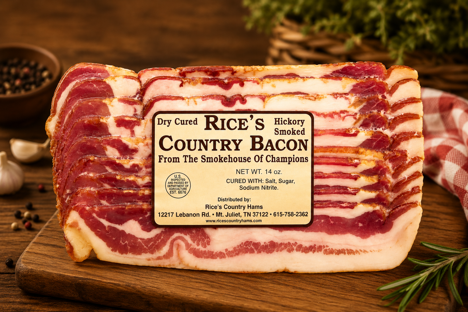 Hickory Smoked Country Bacon – 14oz