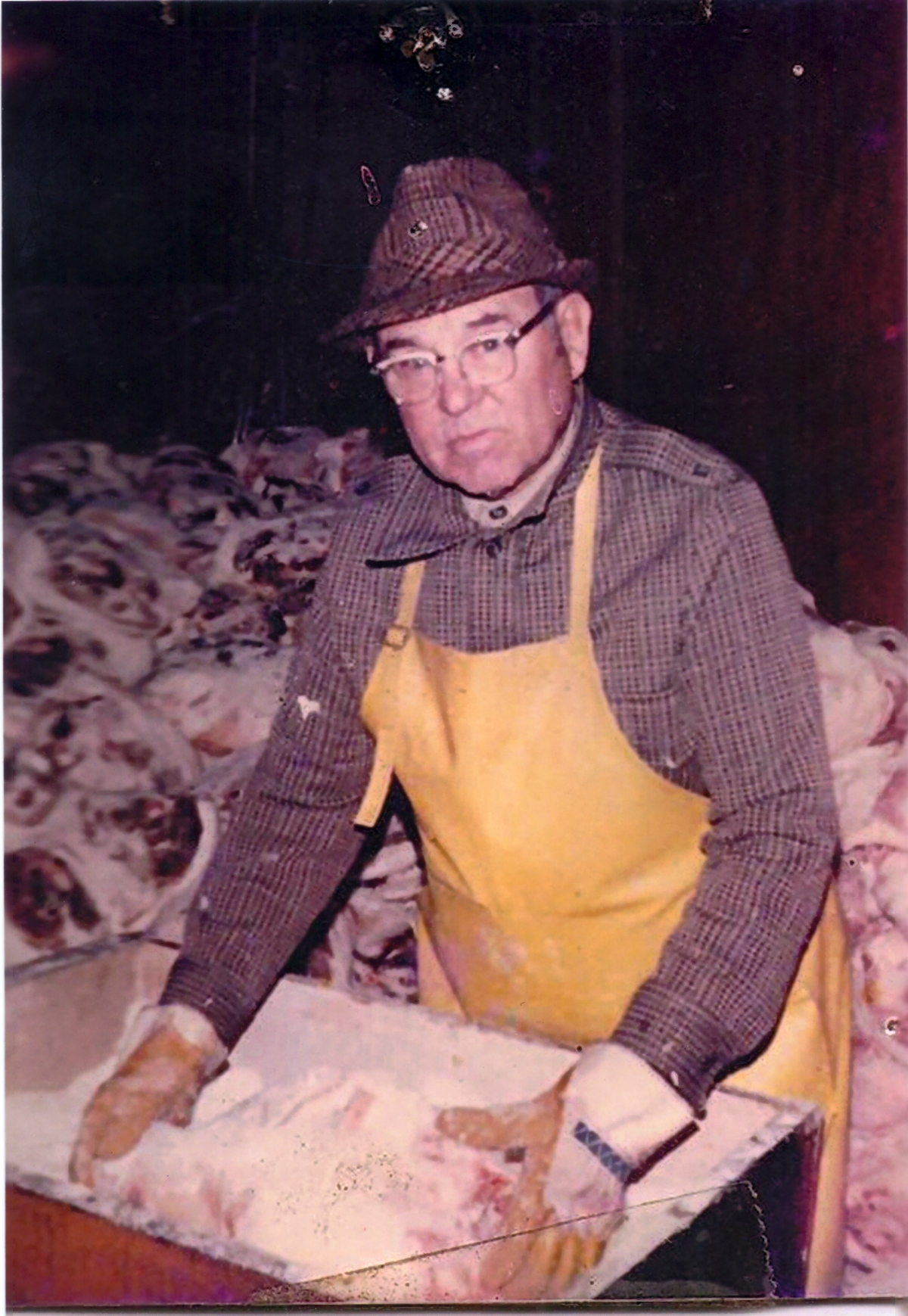 First generation salting hams by hand