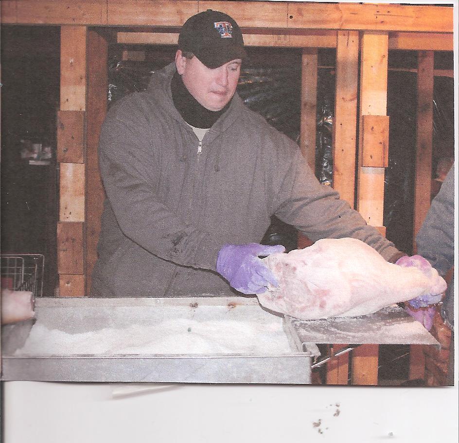 Third generation salting hams by hand